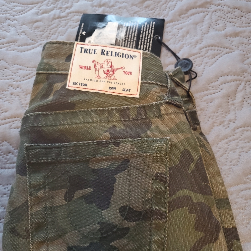 women's True Religion camouflage jeans